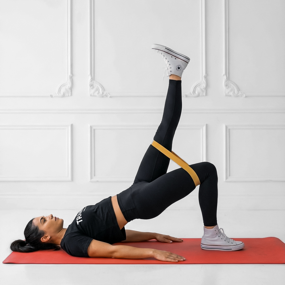 Band Glute Bridge Alternating Leg Raise Exercise Guide Motra